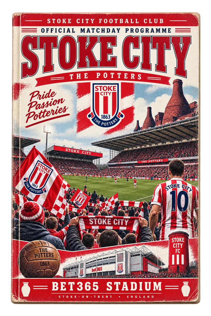 Illustrative match programme artwork; not an original historical programme