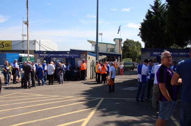 The West Stand entrance at the Memorial Stadium · Steve Daniels · CC BY-SA 2.0