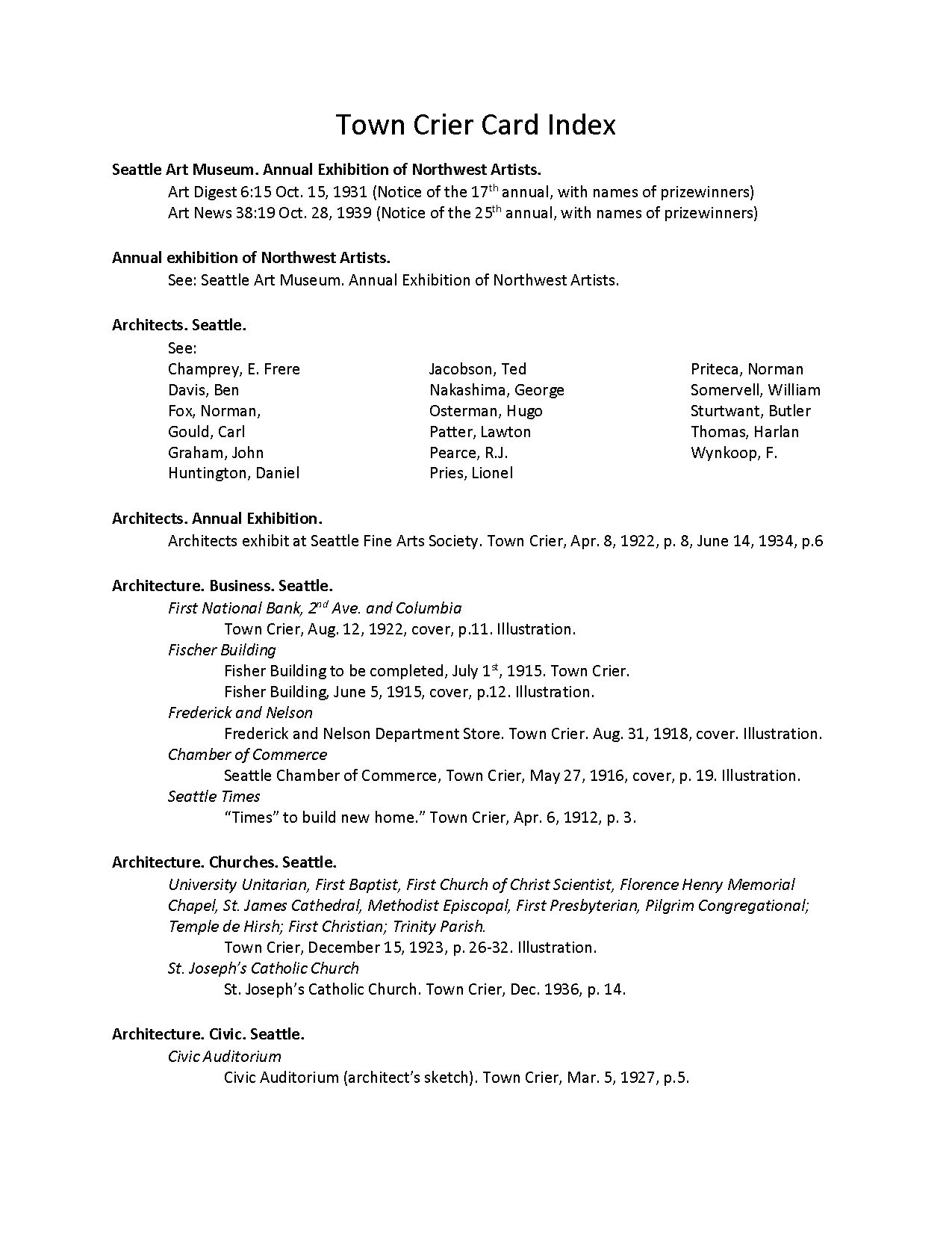 Town Crier Card Index - DPLA - 60b9d3a65a1e6ac6b4d4a128fcad911b.jpg · Seattle Public Library · Public domain