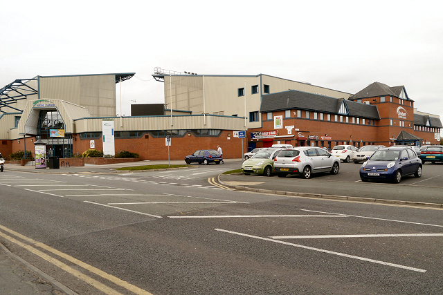 Stobart Stadium Halton, Car Park and South Stand · David Dixon · CC BY-SA 2.0