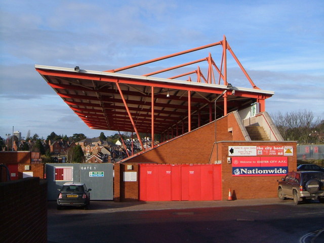 Cliff Bastin Stand, St James Park, Exeter · Derek Harper · CC BY-SA 2.0