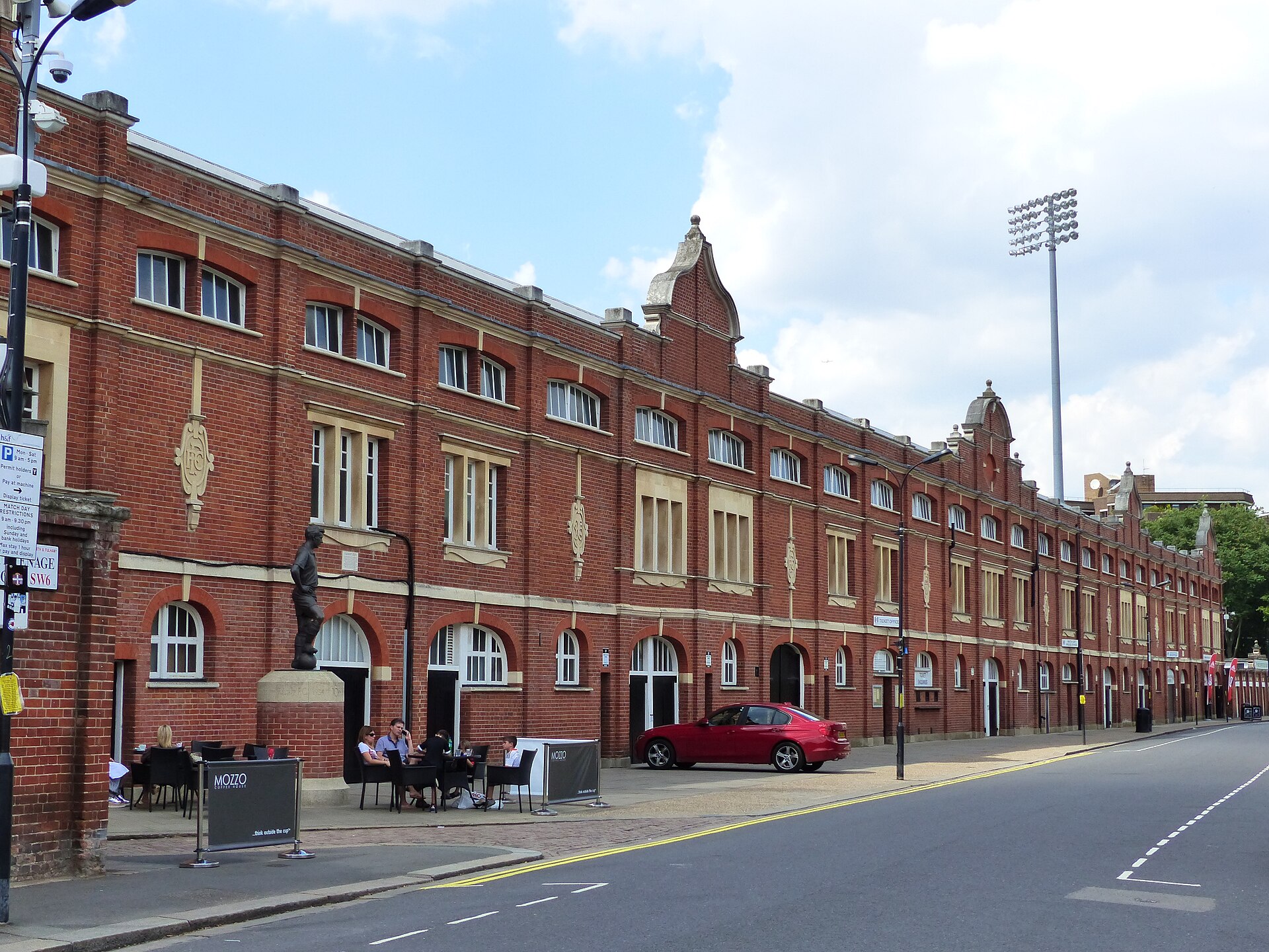 Exterior of stand at Craven Cottage, home of Fulham Football Club - geograph.org.uk - 7113033.jpg · Ruth Sharville · CC BY-SA 2.0