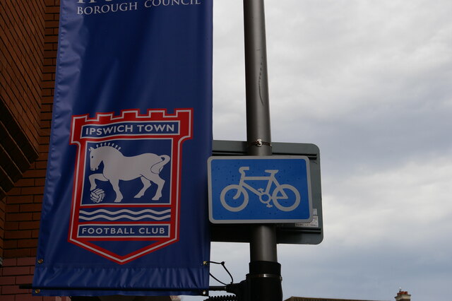 Ipswich Town Football Club banner, Westgate Street, Ipswich · Christopher Hilton · CC BY-SA 2.0