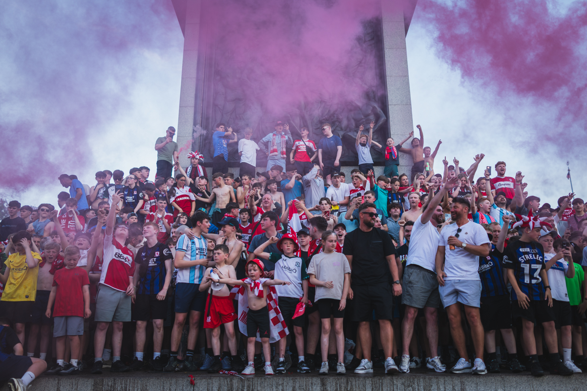 2026-05-22 - Middlesbrough FC supporters in Trafalgar Square - 02.jpg · p_a_h · CC BY 4.0