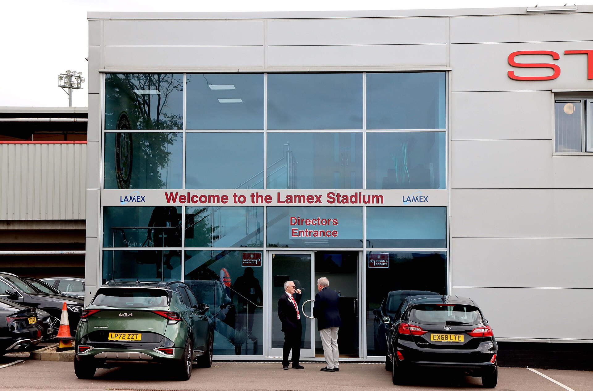 The Directors' Entrance to the Lamex Stadium - geograph.org.uk - 7613773.jpg · Steve Daniels · CC BY-SA 2.0