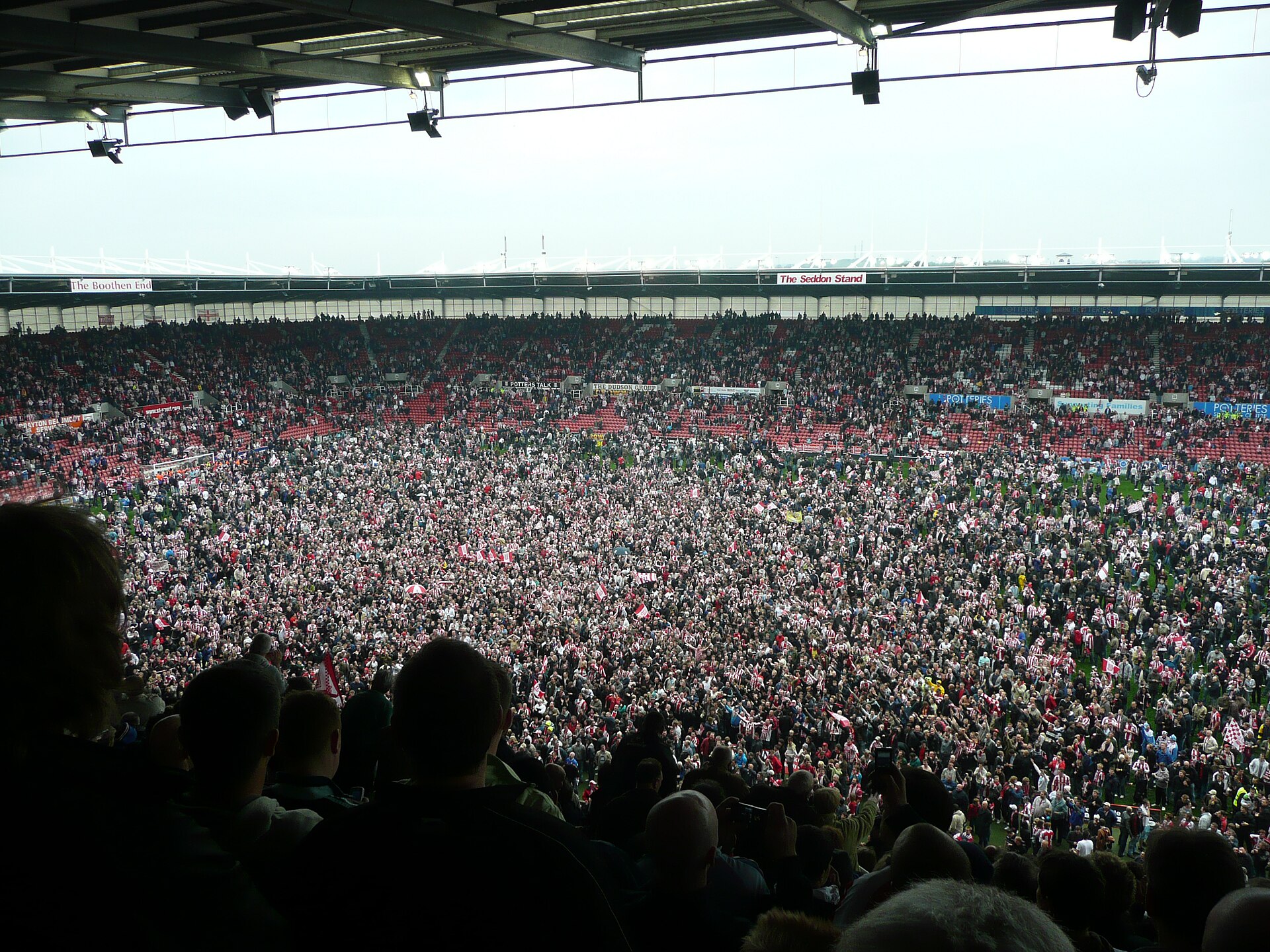 Stoke City are promoted to the Premier League, 2008.jpg · Chrisjackson ( talk ) · Public domain